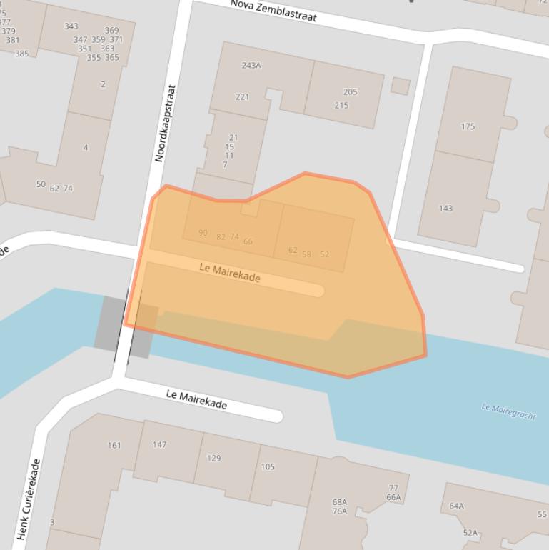 Kaart van postcodegebied 1013CD.