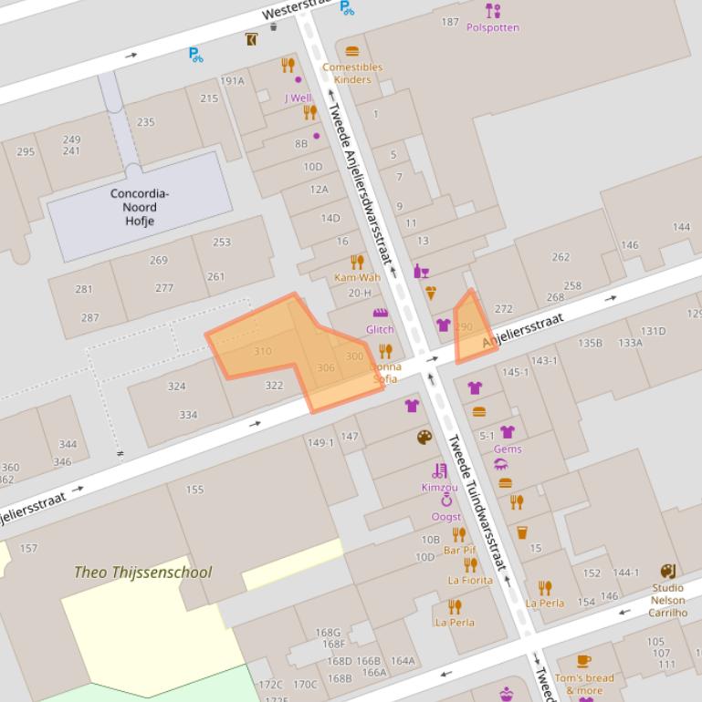 Kaart van postcodegebied 1015NK.