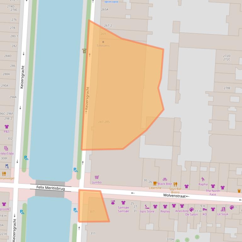 Kaart van postcodegebied 1016ED.