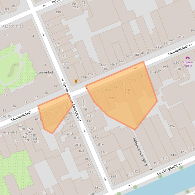 Kaart van postcodegebied 1016PH.