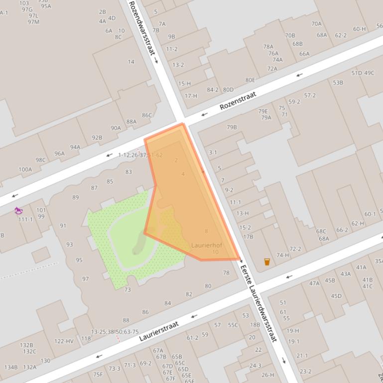 Kaart van postcodegebied 1016PX.