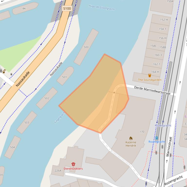 Kaart van postcodegebied 1016SW.