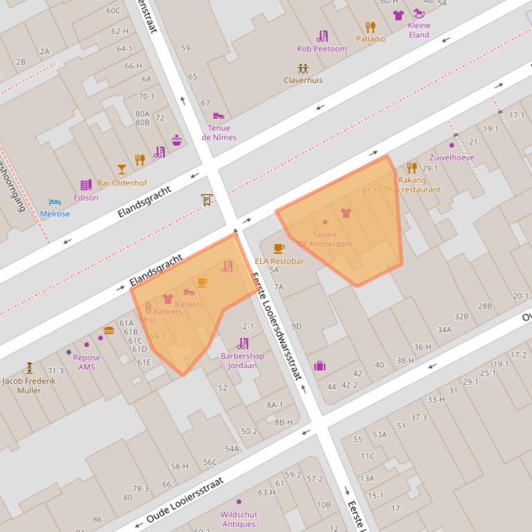Kaart van postcodegebied 1016TN.