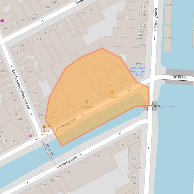 Kaart van postcodegebied 1016VS.