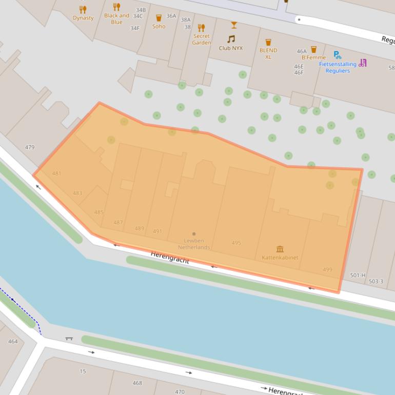 Kaart van postcodegebied 1017BT.