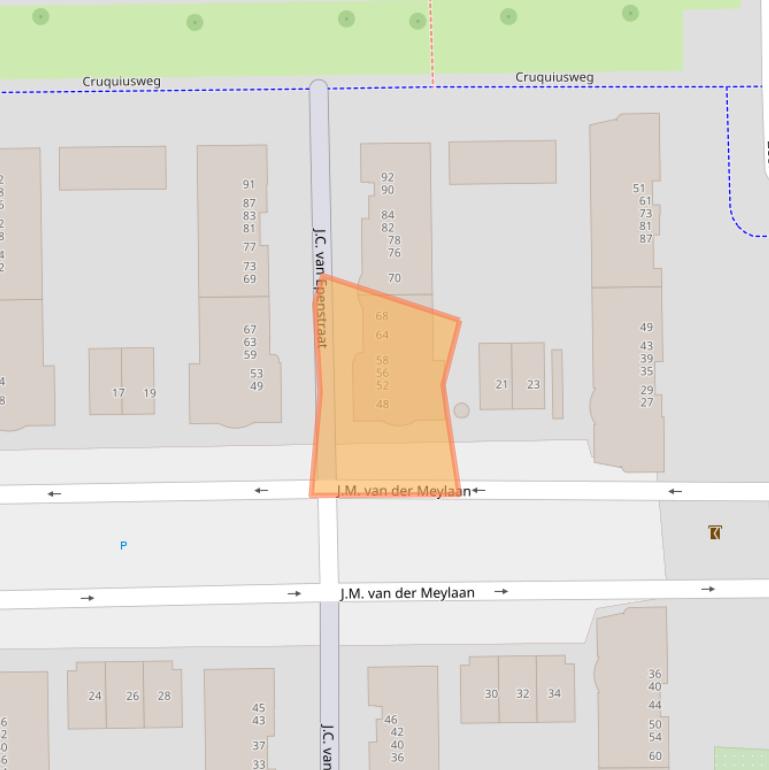 Kaart van postcodegebied 1019GV.