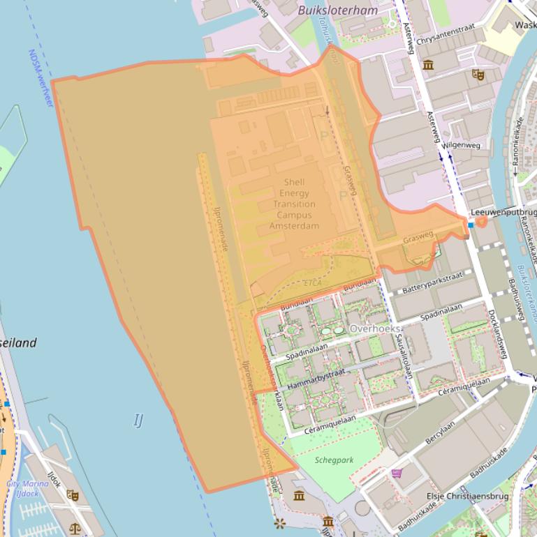 Kaart van postcodegebied 1031HW.