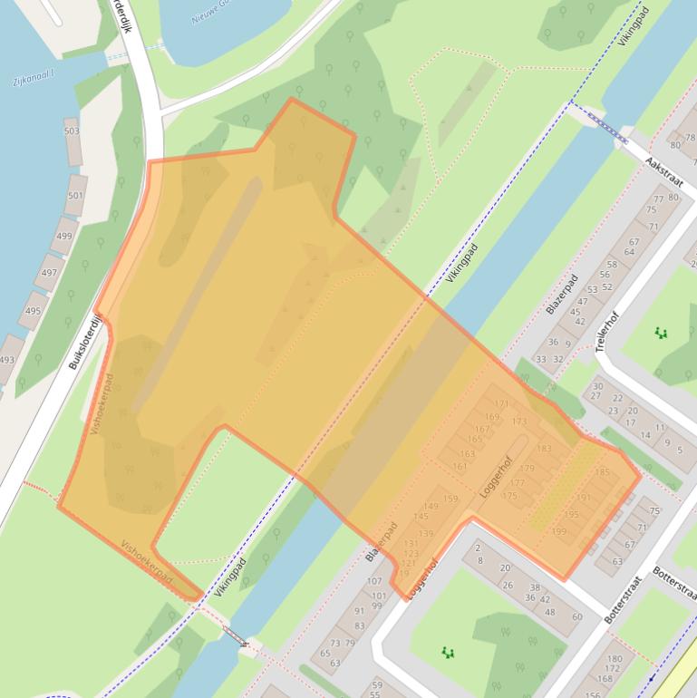 Kaart van postcodegebied 1034CG.