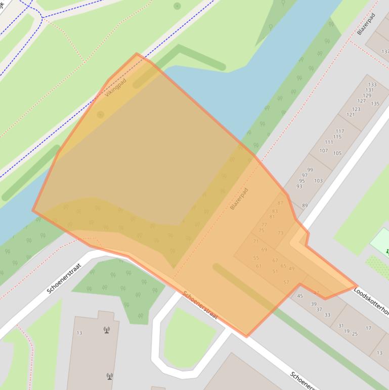 Kaart van postcodegebied 1034CL.