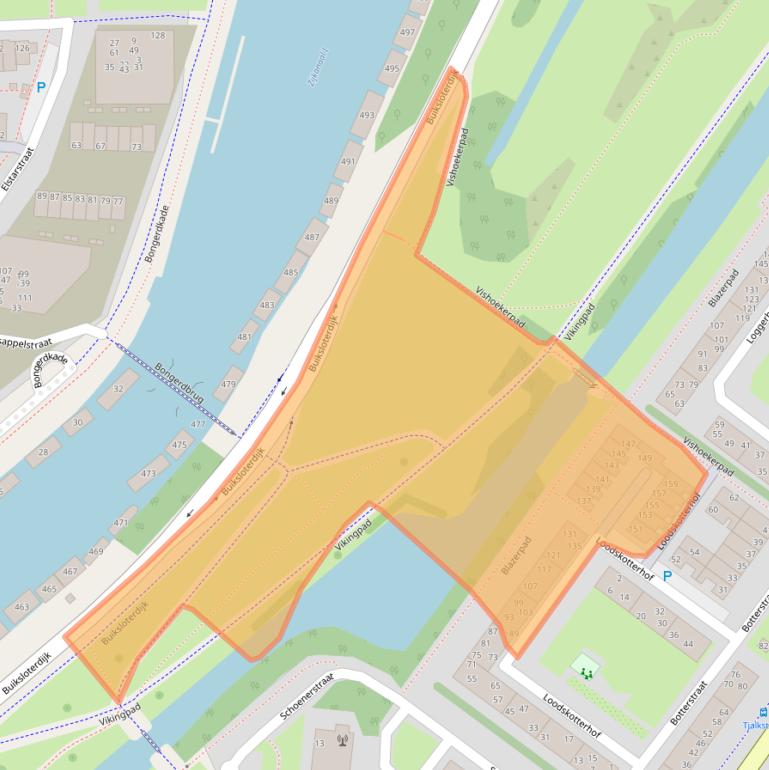 Kaart van postcodegebied 1034CM.