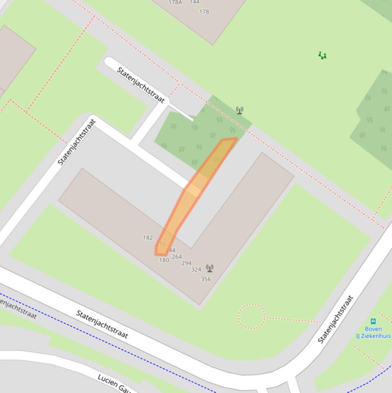 Kaart van postcodegebied 1034EL.