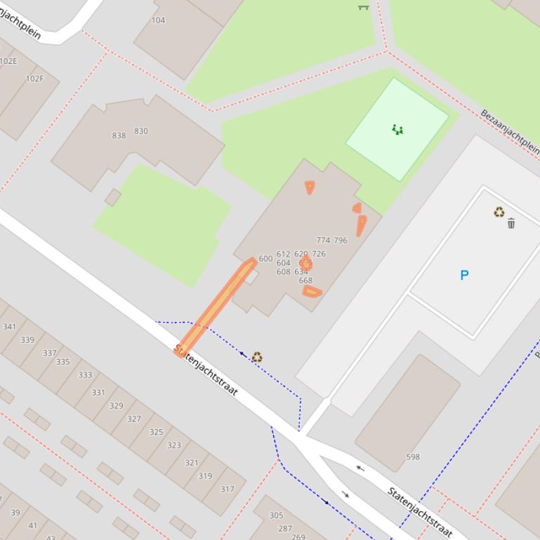 Kaart van postcodegebied 1034GD.