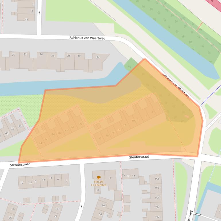 Kaart van postcodegebied 1035XG.