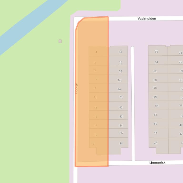 Kaart van postcodegebied 1046BL.