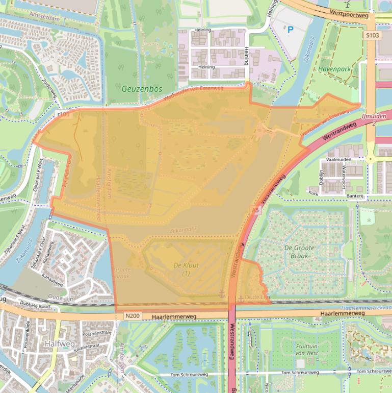 Kaart van postcodegebied 1047AV.