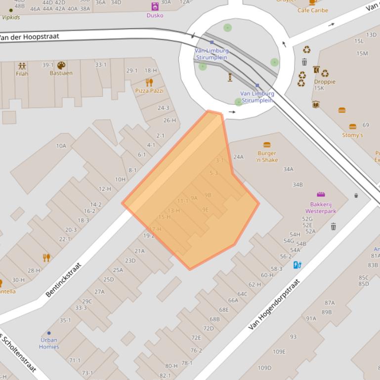 Kaart van postcodegebied 1051GC.