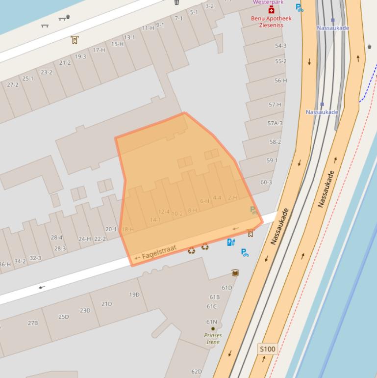 Kaart van postcodegebied 1052GB.