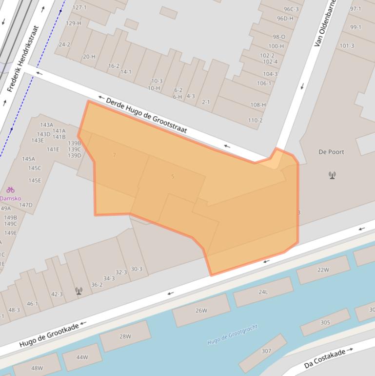 Kaart van postcodegebied 1052LJ.