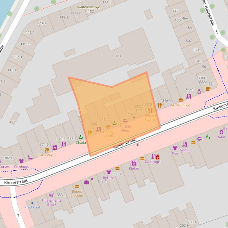 Kaart van postcodegebied 1053GG.