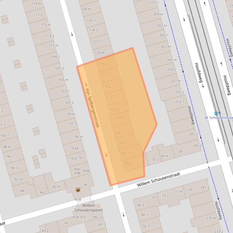 Kaart van postcodegebied 1057RM.