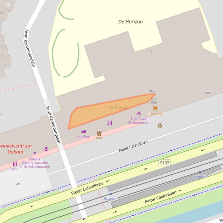 Kaart van postcodegebied 1060TW.