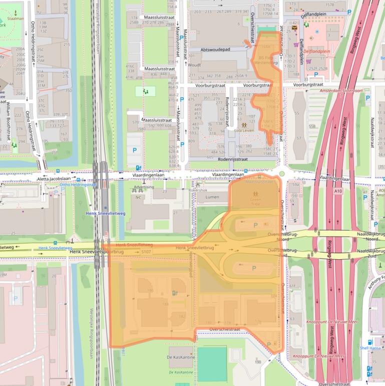 Kaart van postcodegebied 1062XK.