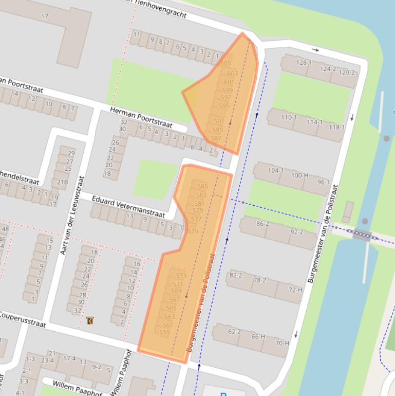 Kaart van postcodegebied 1064AR.