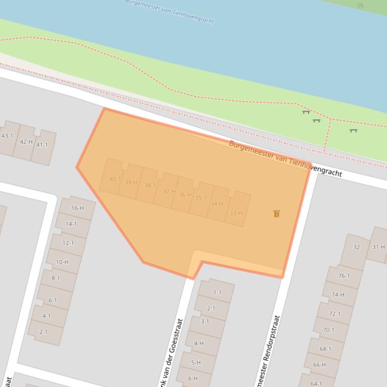 Kaart van postcodegebied 1064BD.