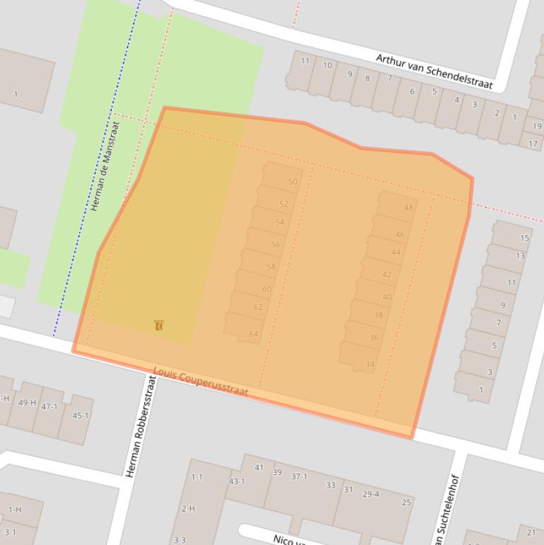 Kaart van postcodegebied 1064CH.