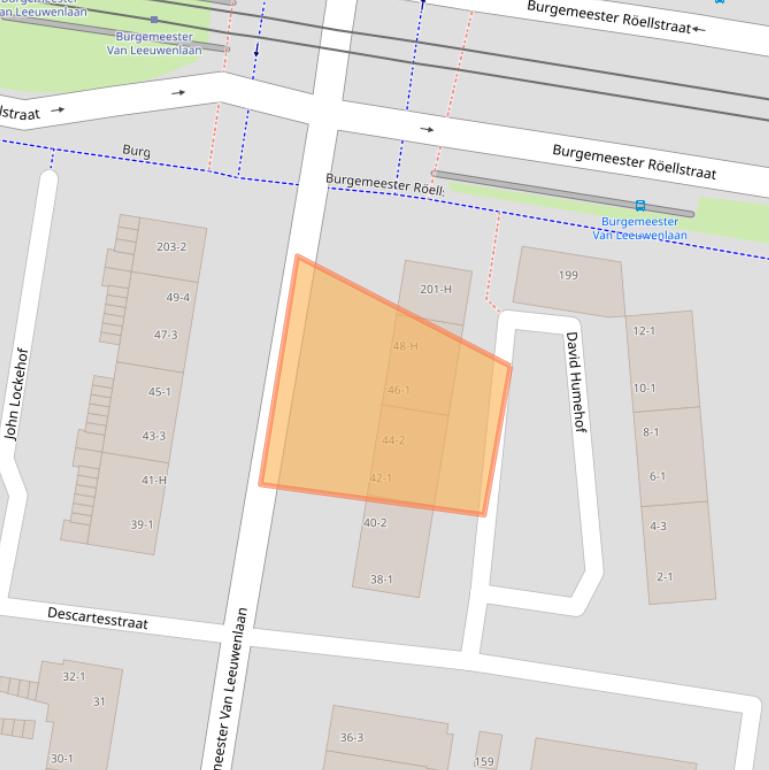 Kaart van postcodegebied 1064KW.