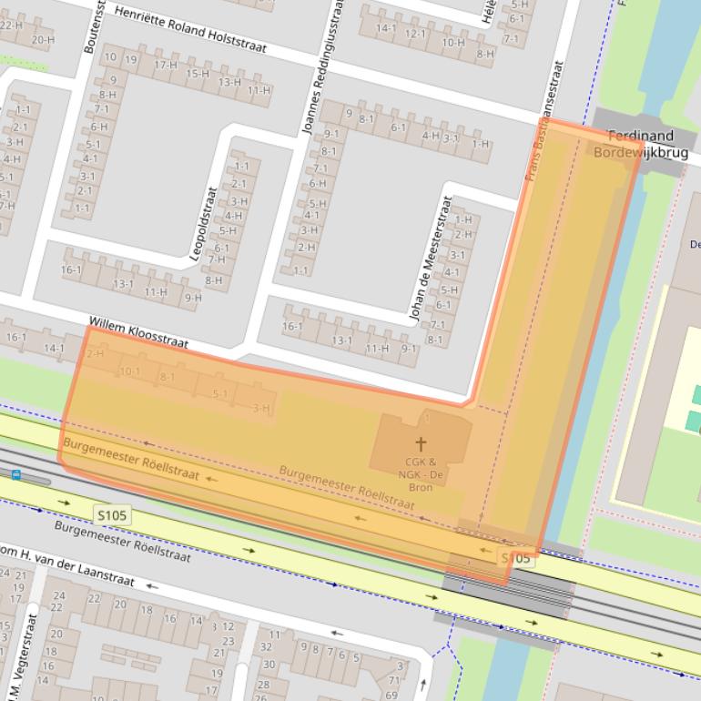 Kaart van postcodegebied 1064ST.