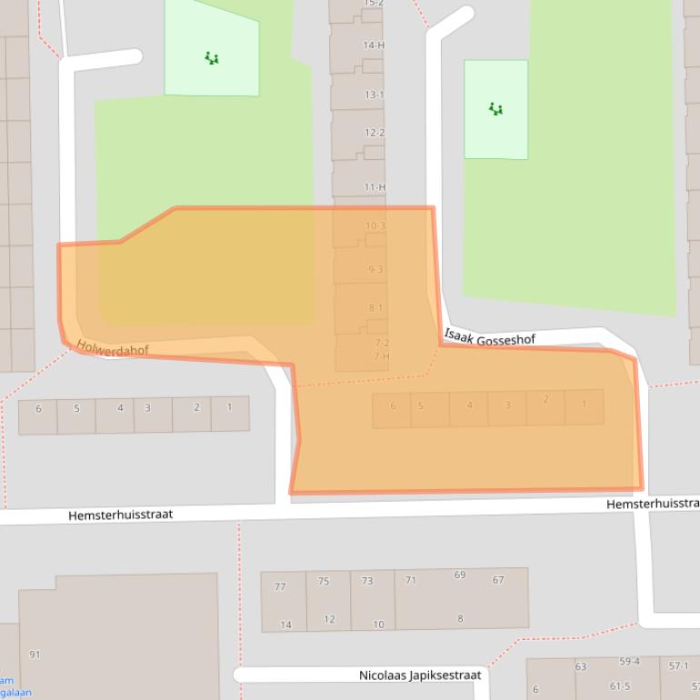 Kaart van postcodegebied 1065XG.