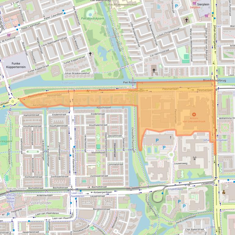 Kaart van postcodegebied 1066CX.