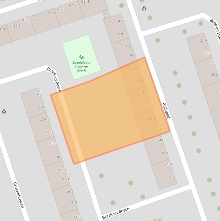 Kaart van postcodegebied 1068DK.