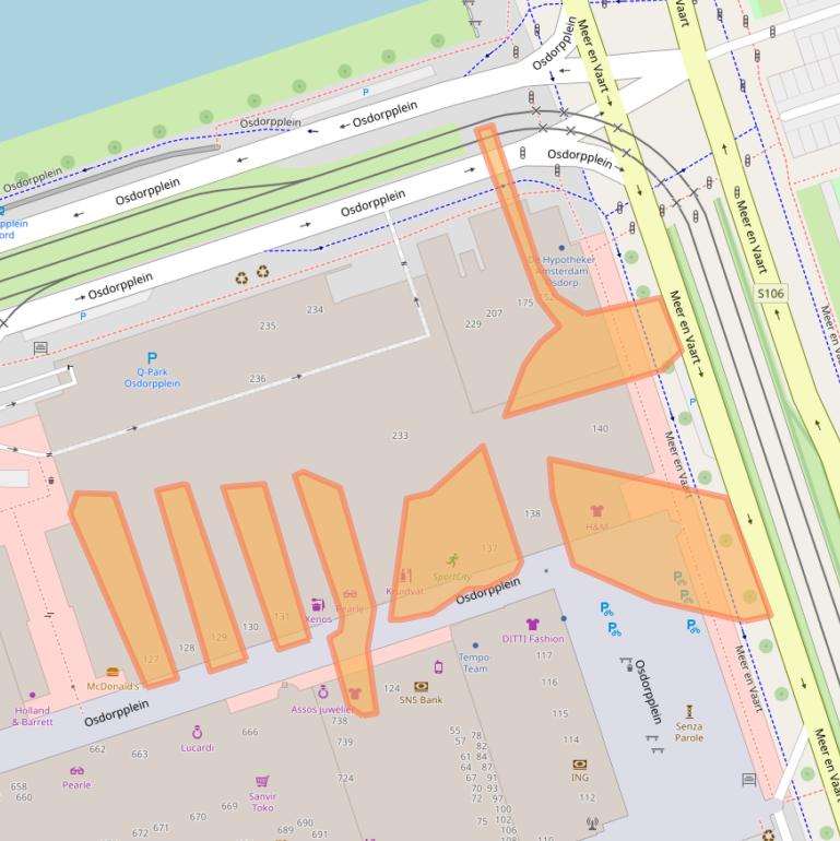 Kaart van postcodegebied 1068SR.