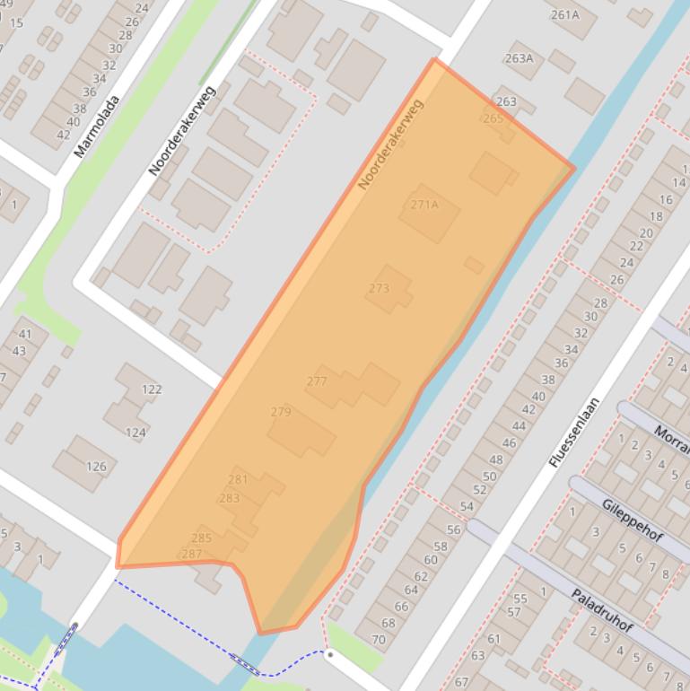 Kaart van postcodegebied 1069LT.