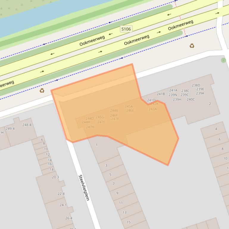 Kaart van postcodegebied 1069MR.