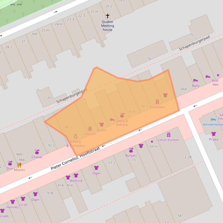 Kaart van postcodegebied 1071CB.