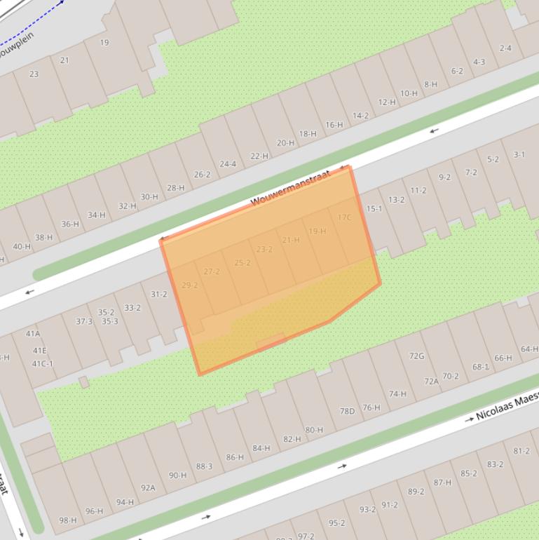 Kaart van postcodegebied 1071LV.