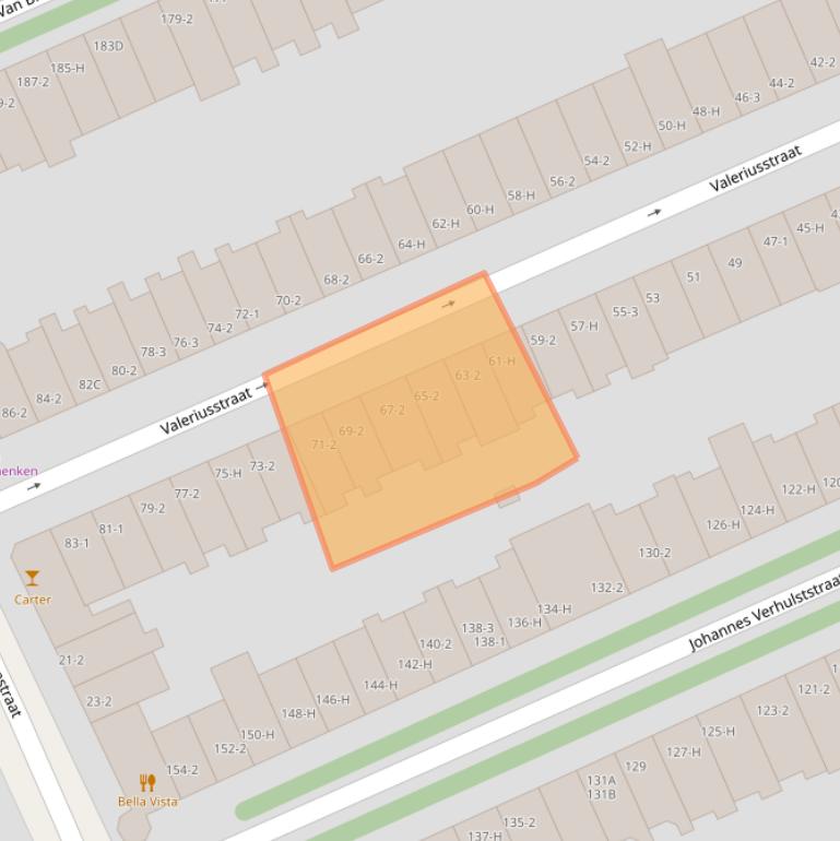 Kaart van postcodegebied 1071ME.