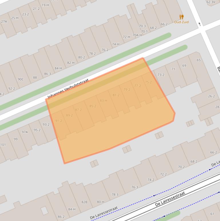 Kaart van postcodegebied 1071MV.