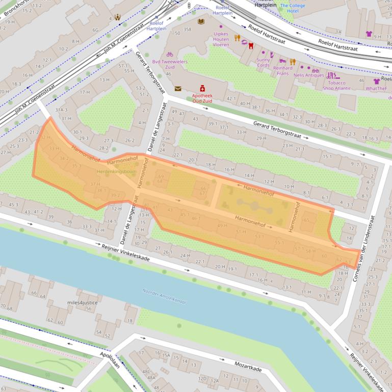 Kaart van postcodegebied 1071TD.