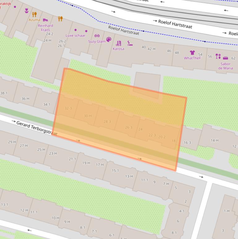 Kaart van postcodegebied 1071TN.
