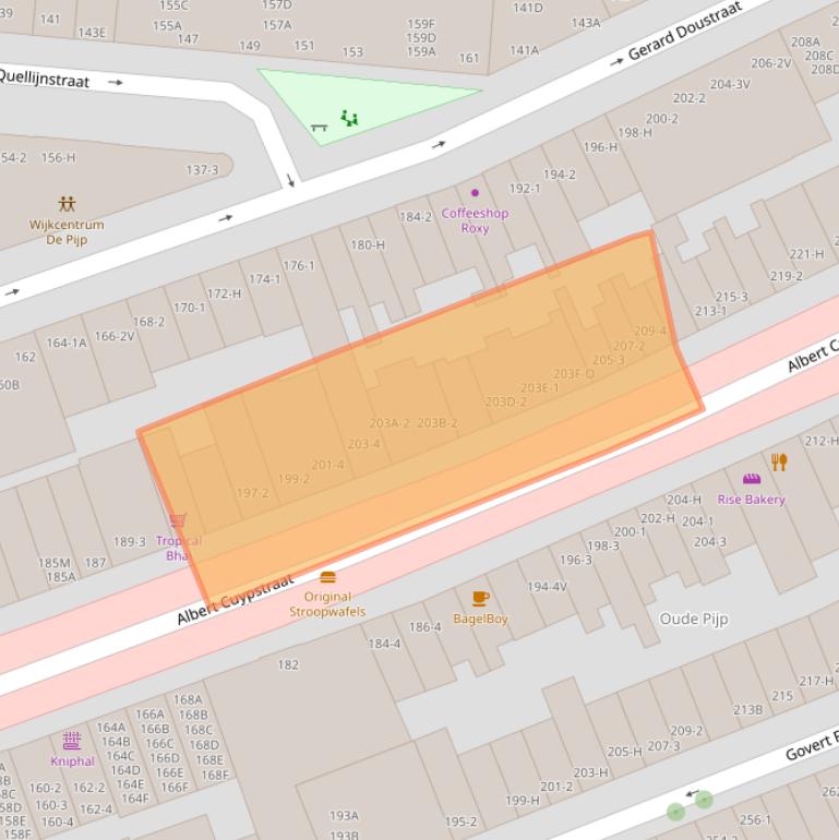 Kaart van postcodegebied 1073BE.