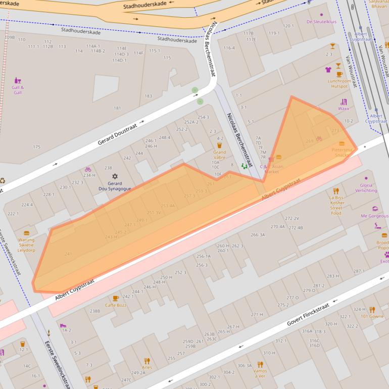 Kaart van postcodegebied 1073BH.