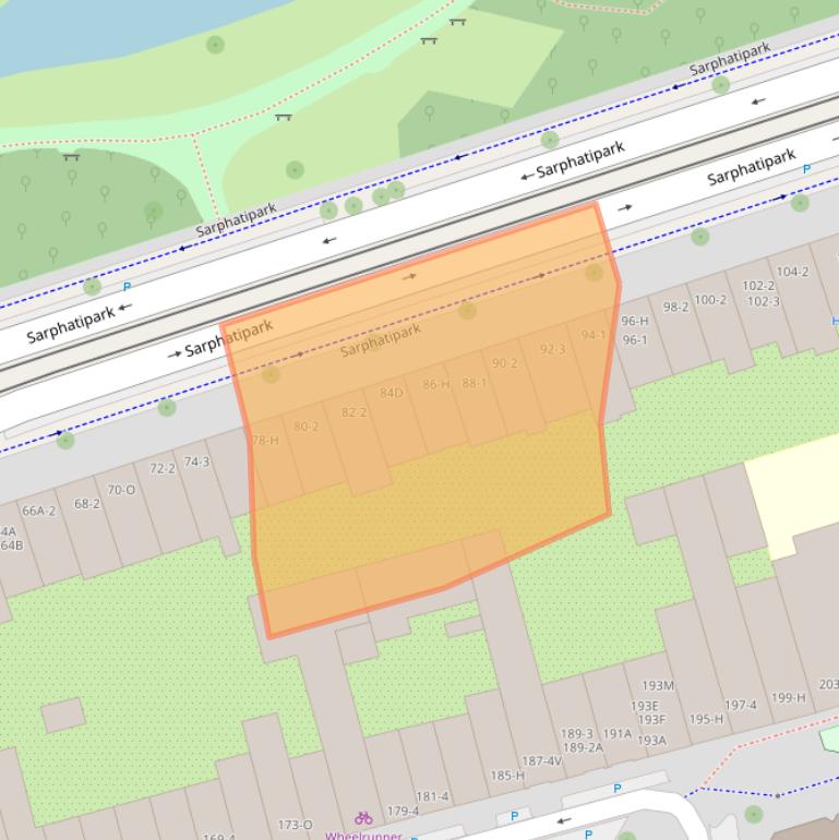 Kaart van postcodegebied 1073EB.