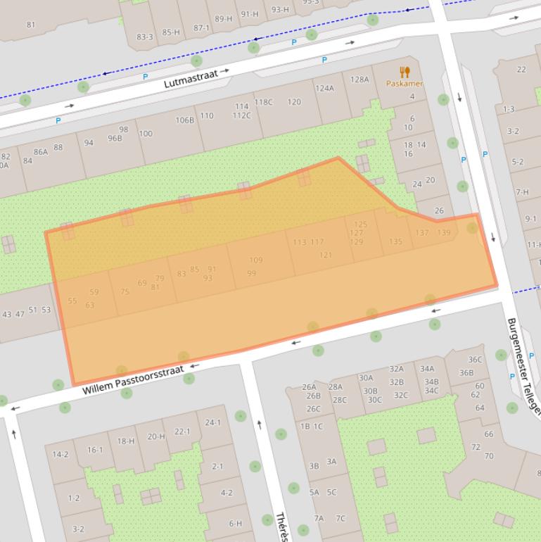 Kaart van postcodegebied 1073HW.