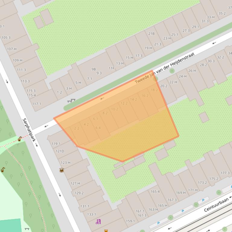 Kaart van postcodegebied 1073VH.