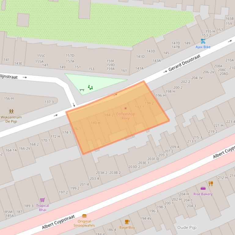 Kaart van postcodegebied 1073XA.