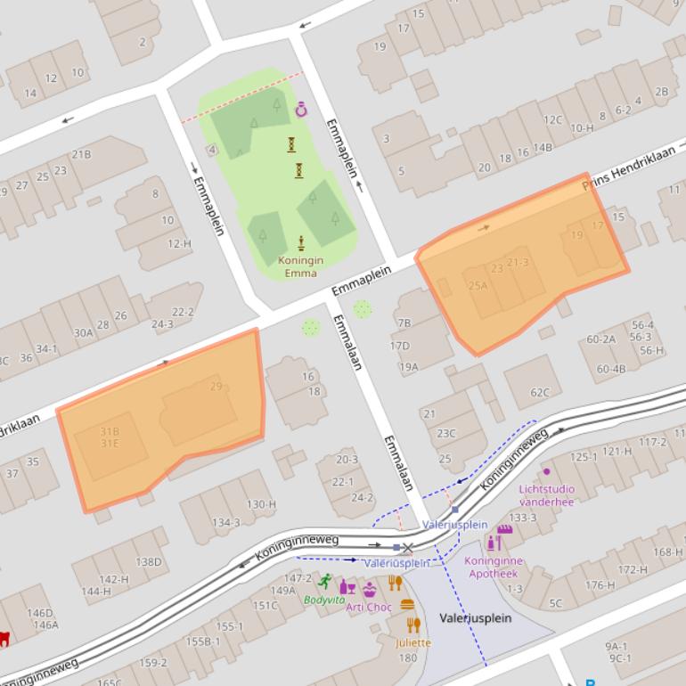 Kaart van postcodegebied 1075AZ.